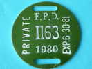 PRIVATE F.P.D. 1163 1980 EXP.6-30-81 (  For Details, Please See Photo ) ! - Otros & Sin Clasificación
