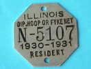 ILLINOIS DIP, HOOP OR FYKE NET N - 5107 1930-1931 RESIDENT (  For Details, Please See Photo ) ! - Sin Clasificación