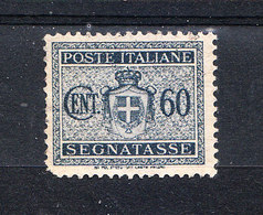 Italia  - 1945.  Segnatasse  60 Cent. Filigrana Ruota. Viaggiato Raro. Angolo Inferiore Sinistro Intatto: Nero Di Timbro - Segnatasse