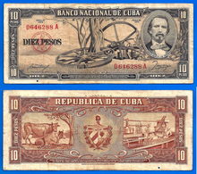 Cuba 10 Pesos 1958 Que Prix + Port Cespedes Peso Centavos Centavo Caraibe Skrill Bitcoin OK - Cuba
