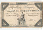 ASSIGNAT DE CINQUANTE LIVRES L'AN 1 - Assignate