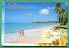 Antigua  Island , West Indies. The Beach At Deep Bay. Stamped Canc.  French Guadeloupe - Antigua & Barbuda