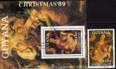 Gemälde Des Maler Rubens Weihnachten 1989 GUYANA 3075 Plus Block 75 O 17€ Christmas Bloc Sheet Bf Of America - Cuadros