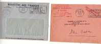 MILITARIA 2 LETTRES EN FRANCHISE POSTALE CACHET  MINISTERE DES FINANCES /7 EME REGIMENT MILITAIRE  AVEC FLAMME - Army Postmarks (before 1900)