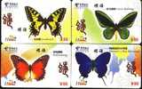 China 2006 Butterflies  Phone Card   Set Of 4 - Chine