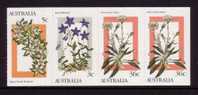 1986 - Australia WILDFLOWERS 80c Booklet Block 4 Stamps MNH - Ungebraucht