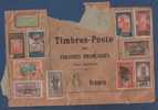 ENVELOPPE DE VENTE DE TIMBRES POSTES DES COLONIES FRANCAISES - CONTENANT ENCORE ENVIRON 30 TIMBRES - A VOIR - Collections