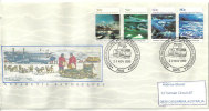 Paysages De L'Antarctique Australien, Série Complète Yv.AAT. 84/87, Lettre Postée à La Base Davis En 1989 - Faune Antarctique