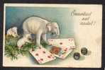 PORCELAIN ELEPHANTS , PLAYING CARDS, BONE DICE ,VINTAGE POSTCARD - Elefanten