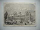 GRAVURE 1863. PARIS. FACADE PRINCIPALE DE LA NOUVELLE GARE DU CHEMIN DE FER DU NORD. - Prints & Engravings