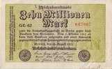 Allemagne - B857 - Billet Uniface -  10 Millionen  Mark  ( Type, Nature, Valeur, état ...voir Scan) - 10 Mio. Mark