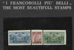 SAN MARINO 1945 PALAZZO DEL GOVERNO CARDUCCI DA FOGLIETTO SERIE COMPLETA NON DENTELLATI FROM SHEET MNH - Unused Stamps