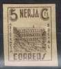 Asistencia Social NERJA 5 Cts Castaño, Papel Gris S/d ** - Spanish Civil War Labels