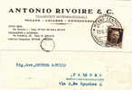 MILANO / PALERMO  - Card / Cartolina Pubblicit. 22.06.1939  " TRASP. INTERNAZ. A. Rivoire & C. "  Cent. 30 - Pubblicitari
