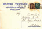 SCICLI - PALERMO - Card / Cartolina Pubblicitaria 29.7.1942 - "IMPR. COSTRUZ.  M. Trovato " - Cent. 5 + 25 - Reclame