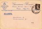 CATONA - ROMA  - Card / Cartolina Pubbl. 12.3.1942? - " Produtt. Esport. Di Agrumi - G. Romeo"  Cent. 10 Isolato - Pubblicitari