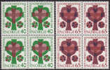 NORWAY 1968 «Inner Mission Assoc. Centenary» Mi# 570-71 - NK# 608-09, MNH Blocks Of 4 - Unused Stamps