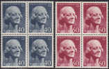 NORWAY 1967 «Johanne Dybwad» Actrice, Mi# 557-58 - NK# 591-92, MNH Blocks Of 4 - Unused Stamps