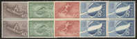 NORWAY 1966 «World Championship Skiing, Oslo» Mi# 537-40 - NK# 571-74 MNH Blocks Of 4 - Neufs