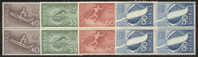 NORWAY 1966 «World Championship Skiing, Oslo» Mi# 537-40 - NK# 571-74 MNH Blocks Of 4 - Unused Stamps