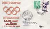 3313  Carta, Certificada, Madrid, 1965, Comité Olímpico Internacional, - Cartas & Documentos