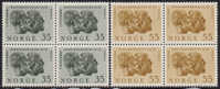 NORWAY 1964 «Scientists Cato M.Guldberg & Peter Waage» Mi# 514-15 - NK# 551-52, MNH Blocks Of 4 - Unused Stamps