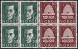 NORWAY 1964 «Oslo Labour Society 100th Anniv.» Mi# 512-13 - NK# 549-50, MNH Blocks Of 4 - Nuovi