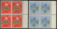 NORWAY 1960 «Flowers - Anti Tuberculosis» Mi# 438-39 - NK# 479-80, MNH Blocks Of 4 - Ongebruikt