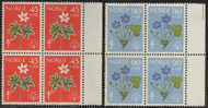 NORWAY 1960 «Flowers - Anti Tuberculosis» Mi# 438-39 - NK# 479-80, MNH Blocks Of 4 - Unused Stamps