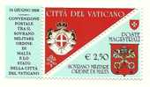 2008 - Vaticano Congiunta Convenzione Con SMOM - SMOM     ----- - Unused Stamps