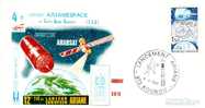 France KOURO Lancement V.12 "Bresilsat & Arabsat" Cacheted Cover Lollini#247-1985 - Europe