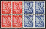 NORWAY 1950 «Poliomyelitis» Mi# 351-52 - NK# 386-87, MNH Blocks Of 4 - Neufs