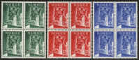 NORWAY 1950 «Oslo 900 Years» Mi# 348-50 - NK# 383-85, MNH Blocks Of 4 - Ungebraucht