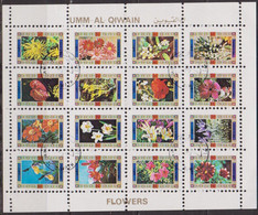 Flore - Fleurs - UMM AL QIWAIN - N° 1050 à 1065 - Mini Feuillet - 1970 - Umm Al-Qiwain