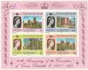 THE GRENADINE OF ST VINCENT 1978 LOT OF 5 QU ELISABETH II CORONATION 1953-1958 SOUVENIR SHEET OF 4 STAMPS :5-40c+$ 1 $ 3 - St.Vincent & Grenadines