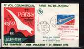 1er Vol Du Concorde Paris-Rio De Janeiro , 21/01/1976 - Erst- U. Sonderflugbriefe