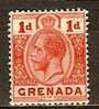 GRENADA 1913 King George V - 1d Red MH - Grenada (...-1974)