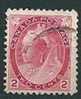 Kanada  1898/1902  Q. Victoria  2 C Karminrosa (Die I - SG 155)  Mi-Nr.65 I  Gestempelt / Used - Used Stamps