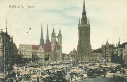 AK Halle Markt & Marktszene Color 1906 #21 - Halle (Saale)