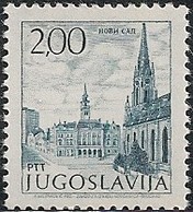 YUGOSLAVIA - DEFINITIVE: CATHEDRAL AND CITY HALL SQUARE, NOVI SAD (ORDINARY/PHOSPHOR PAPER) 1973 - MNH - Ongebruikt