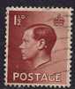 GB 1936 KEV111 USED BROWN 1 1/2d STAMP SG 459 (B303) - Usati