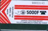 # TOGO 2 Red Card 5000 Autelca   Tres Bon Etat - Togo