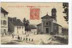 Carte Postale Ancienne Brangues - Place De L'Eglise - Brangues