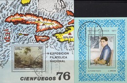 EXPO 1976 Kuba Blocks 48+Bl.52 O 7€ Gemälde Porträt Arche 1977 Hojita Caribic Ss Paintings Blocs Art Sheets Bf Cuba - Impresionismo