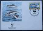 DAUPHINS - DELPHIN - WWF  /  1990 MONTSERRAT ENVELOPPE FDC (ref 977) - Dolphins