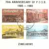 48817)foglio Zimbabwe Con 4 Valori 75° Ann. Of P.o.s.b.  - Usata - Bf2-UFFICI POSTALI - Zimbabwe (1980-...)