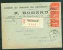 Lettre Recommandée De Amiens  G 2 ,   à 1,50 Fr  ( Maury N° 199  X 3 )  Le  07 /12/1926 - Bb11112 - Cartas & Documentos