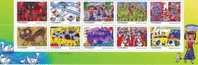 Block 10 2006 Kid Drawing Stamps Bird Aboriginal Geese Cat Ox Cattle Whale Dance Music Bus Chicken - Cows