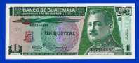 BILLET MONNAIE NEUF AMERIQUE CENTRALE 1 QUETZAL BANQUE DU GUATEMALA TROIS SIGNATURES N° B 0726689C GENERAL J.M ORELLANA - Guatemala