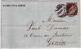 Lettre Kunkler & Bossi, Genève 21.9.1881 / Cachet Facteur N° 4 Au Verso - Covers & Documents